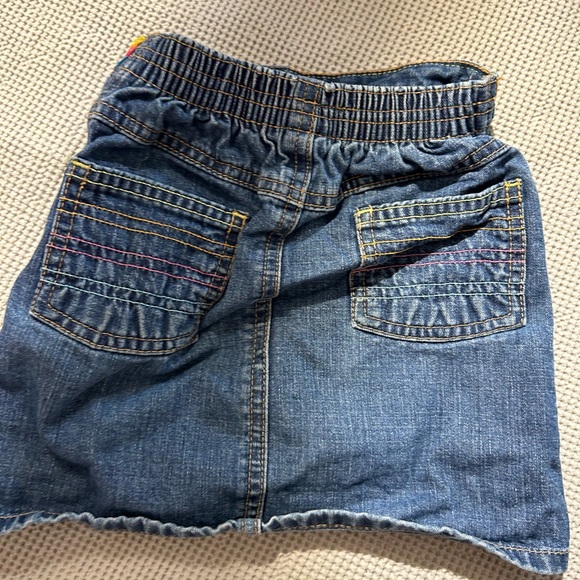 Vintage retro rainbow waist band denim jean mini skirt old navy 3t - Picture 10 of 12